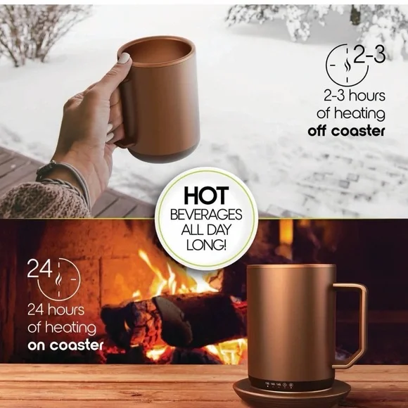 ionMug & Charging Coaster, 12oz. Stainless Steel Self Heating Coffee Mug w/ Lid - Picture 4 of 10